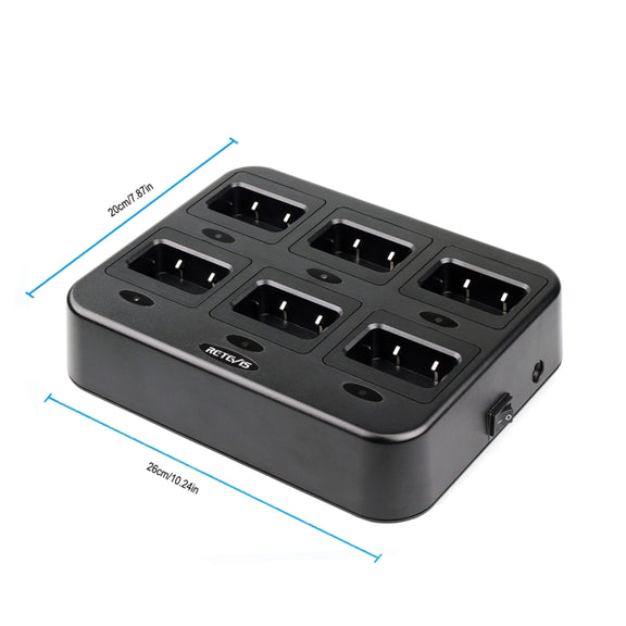 RETEVIS RTC21 Multi-function Six-Way Walkie Talkie Charger for Retevis RT21/RT24, US Plug
