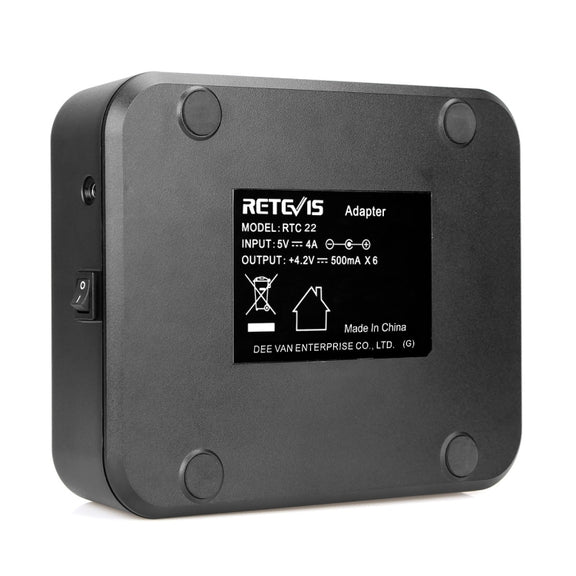 RETEVIS RTC22 Multi-function Six-Way Walkie Talkie Charger for Retevis RT22, US Plug