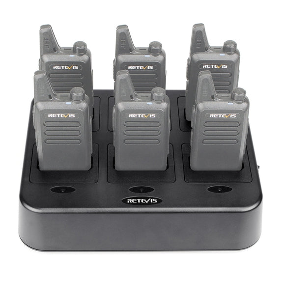 RETEVIS RTC22 Multi-function Six-Way Walkie Talkie Charger for Retevis RT22, US Plug