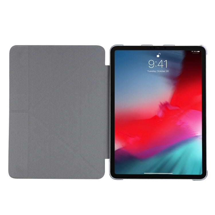 For iPad Air 13 2025 / 2024 / iPad Pro 12.9 2022 / 2021 Silk Texture Horizontal Deformation Flip Leather Tablet Case with Holder(Gold)