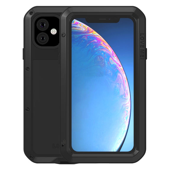 For iPhone 11 LOVE MEI Metal Shockproof Water-resistant Dustproof Protective Case(Black)