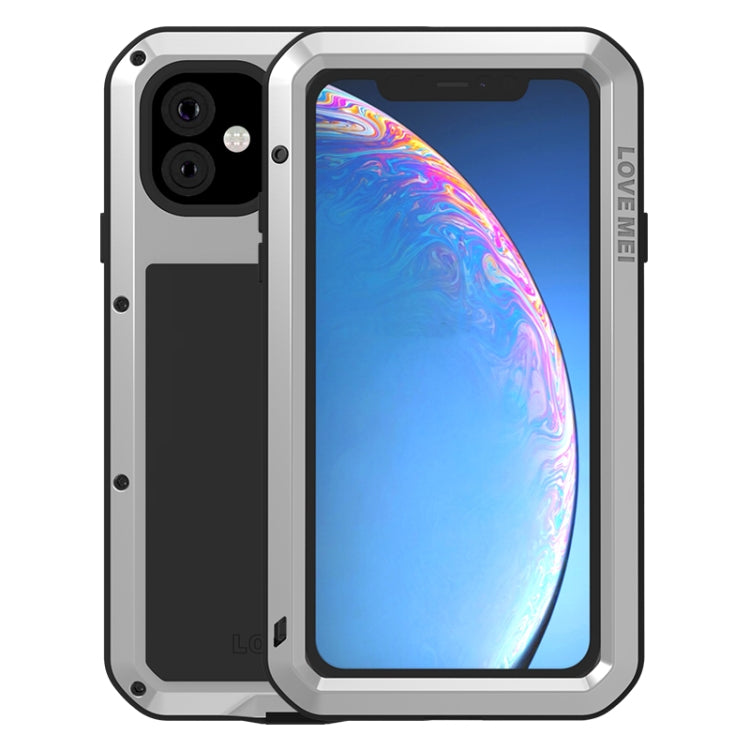 For iPhone 11 LOVE MEI Metal Shockproof Water-resistant Dustproof Protective Case(Silver)