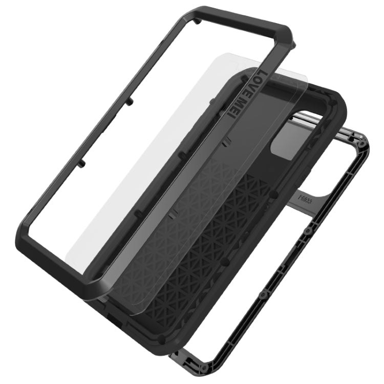 For iPhone 11 LOVE MEI Metal Shockproof Water-resistant Dustproof Protective Case(Red)