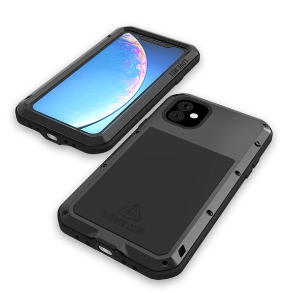 For iPhone 11 LOVE MEI Metal Shockproof Water-resistant Dustproof Protective Case(Red)