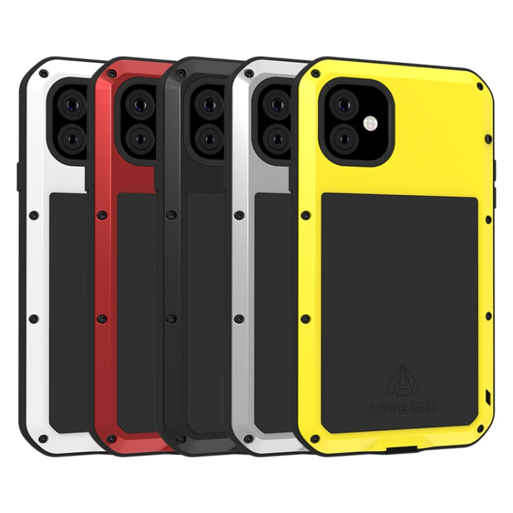 For iPhone 11 LOVE MEI Metal Shockproof Water-resistant Dustproof Protective Case(Red)