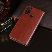 For Cubot C20 idewei Crazy Horse Texture Horizontal Flip Leather Case with Holder & Card Slots & Wallet(Yellow)