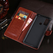 For Cubot C20 idewei Crazy Horse Texture Horizontal Flip Leather Case with Holder & Card Slots & Wallet(Brown)