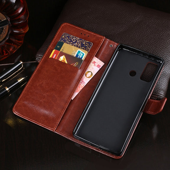 For Oukitel C23 Pro idewei Crazy Horse Texture Horizontal Flip Leather Case with Holder & Card Slots & Wallet(Black)