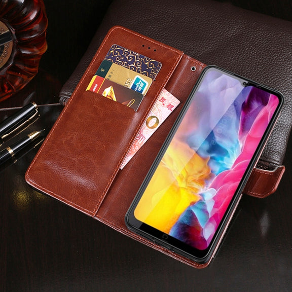 For Oukitel C23 Pro idewei Crazy Horse Texture Horizontal Flip Leather Case with Holder & Card Slots & Wallet(Black)