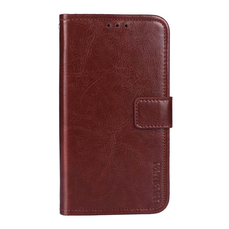For Oukitel C23 Pro idewei Crazy Horse Texture Horizontal Flip Leather Case with Holder & Card Slots & Wallet(Brown)