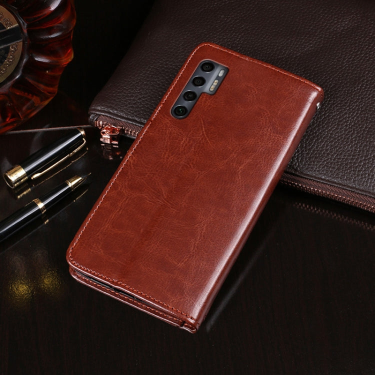 For TCL 20 Pro 5G idewei Crazy Horse Texture Horizontal Flip Leather Case with Holder & Card Slots & Wallet(Blue)