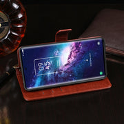 For TCL 20 Pro 5G idewei Crazy Horse Texture Horizontal Flip Leather Case with Holder & Card Slots & Wallet(Blue)