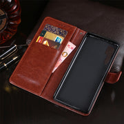 For TCL 20 Pro 5G idewei Crazy Horse Texture Horizontal Flip Leather Case with Holder & Card Slots & Wallet(Sky Blue)