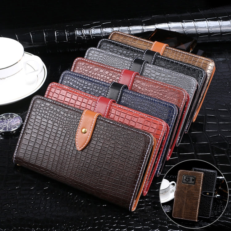 For Sharp Aquos R6 idewei Crocodile Texture Horizontal Flip Leather Case with Holder & Card Slots & Wallet(Black)