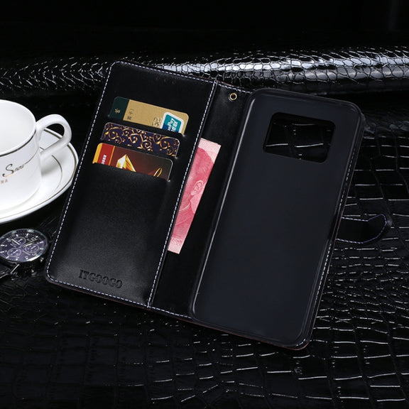 For Sharp Aquos R6 idewei Crocodile Texture Horizontal Flip Leather Case with Holder & Card Slots & Wallet(Dark Blue)