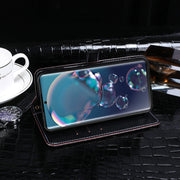 For Sharp Aquos R6 idewei Crocodile Texture Horizontal Flip Leather Case with Holder & Card Slots & Wallet(Dark Blue)