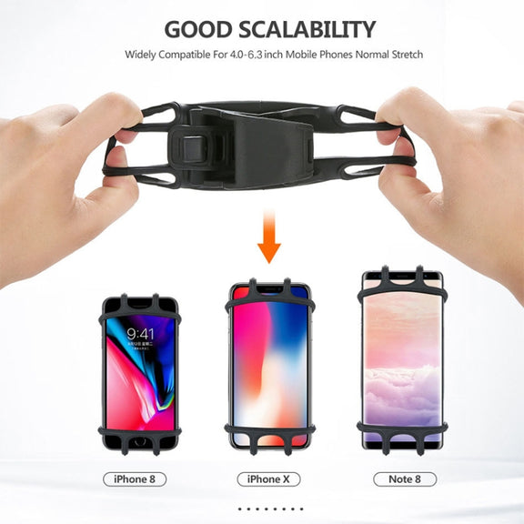 Silica Gel Bicycle Universal Phone Holder(Black)