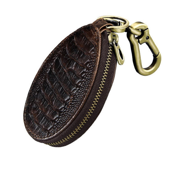 Vintage Leather Hanging Waist Universal Car Key Case(Coffee)