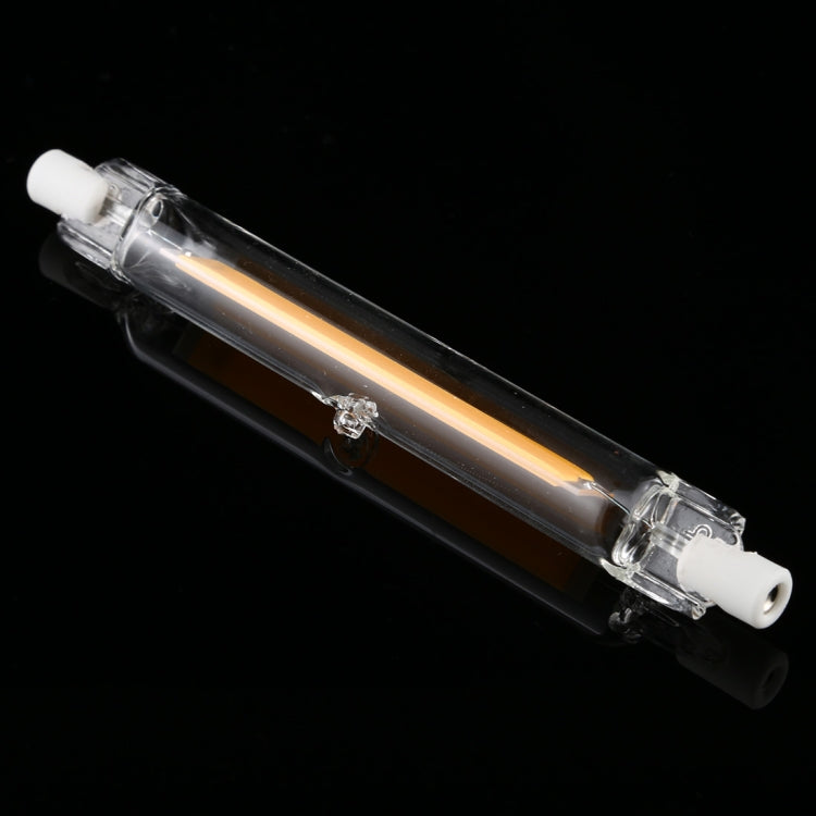 R7S 7W 500LM 118mm COB LED Bulb Glass Tube Replacement Halogen Lamp Spot Light, Warm Light