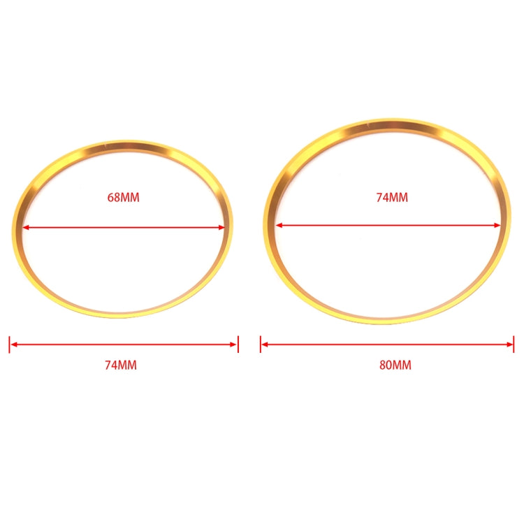 A5819-02 5 PCS Car Gold Air Conditioner Air Outlet Decorative Ring for Mercedes-Benz