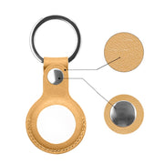 Mutural PU Leather Protective Case with Key Ring for AirTag(Dark Blue)