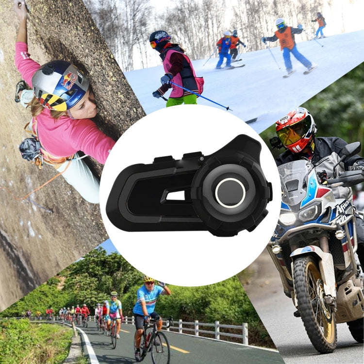 CS-1412D1 Bluetooth 5.1 S2 Motorcycle Helmet Full Duplex Bluetooth Intercom Headset Earphone(Black)