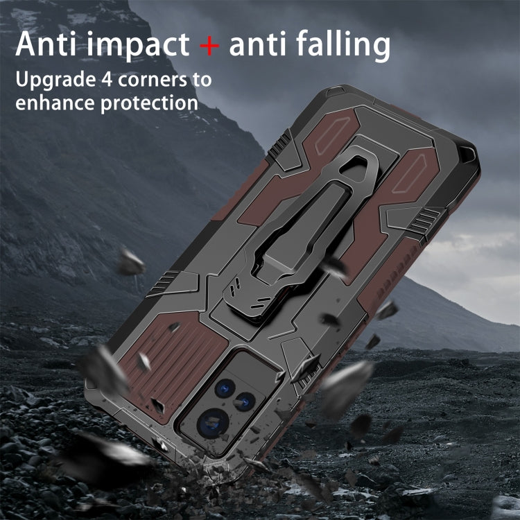 For vivo V21 Armor Warrior Shockproof PC + TPU Protective Case(Brown)