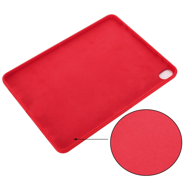Solid Color Liquid Silicone Shockpoof Tablet Case For iPad Air 11 2024 / Air 2022 / 2020 10.9(Red)