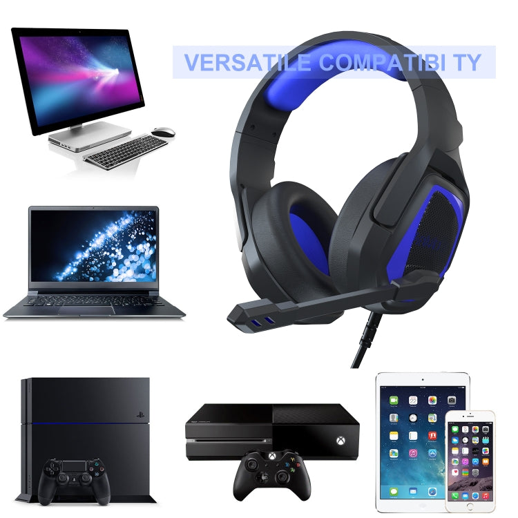 Anivia MH602 3.5mm Wired Gaming Headset with Microphone(Black Blue)