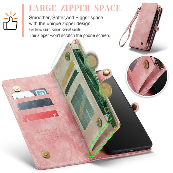 For Samsung Galaxy A32 5G CaseMe Detachable Multifunctional Horizontal Flip Leather Phone Case (Pink)