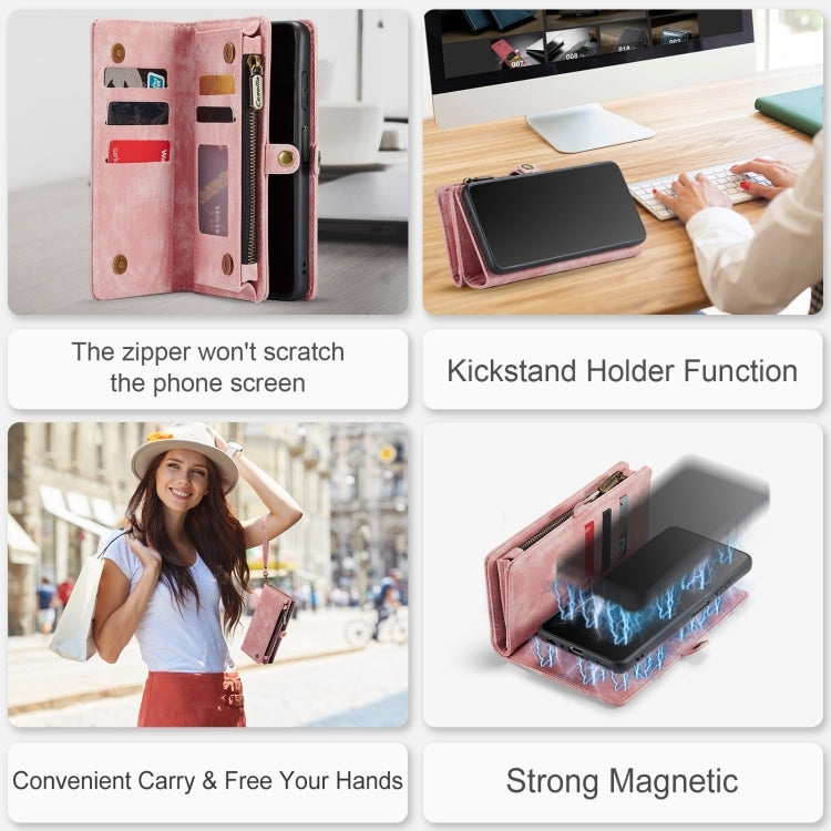 For Samsung Galaxy A32 5G CaseMe Detachable Multifunctional Horizontal Flip Leather Phone Case (Pink)