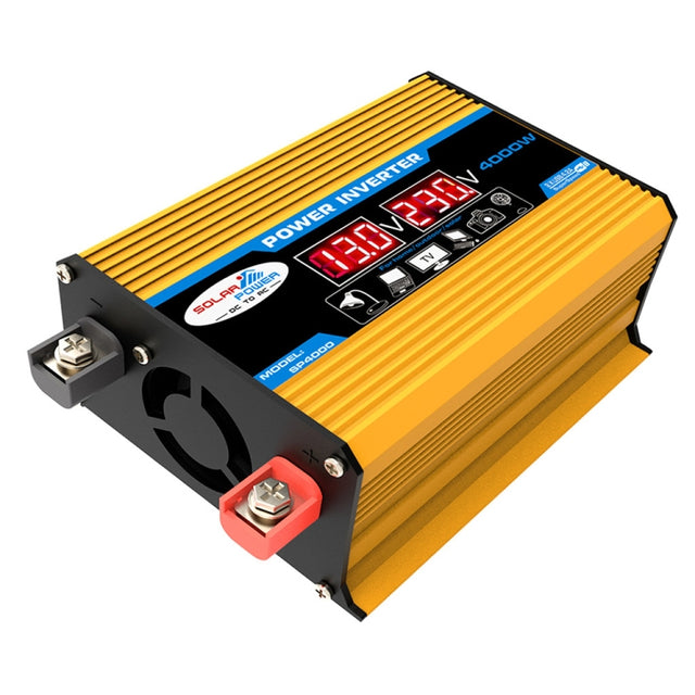 Tang II Generation 12V to 110V 4000W Modified Square Wave Car Power Inverter(Yellow)