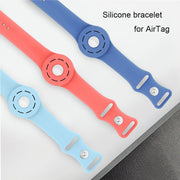 Anti-scratch Shockproof Silicone Bracelet Strap Protective Cover Case For AirTag(Wine Red)