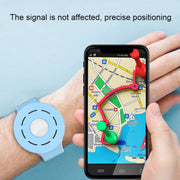 Anti-scratch Shockproof Silicone Bracelet Strap Protective Cover Case For AirTag(Denim Blue)