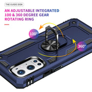 For OnePlus 9 Pro Shockproof TPU + PC Protective Case with 360 Degree Rotating Holder(Blue)
