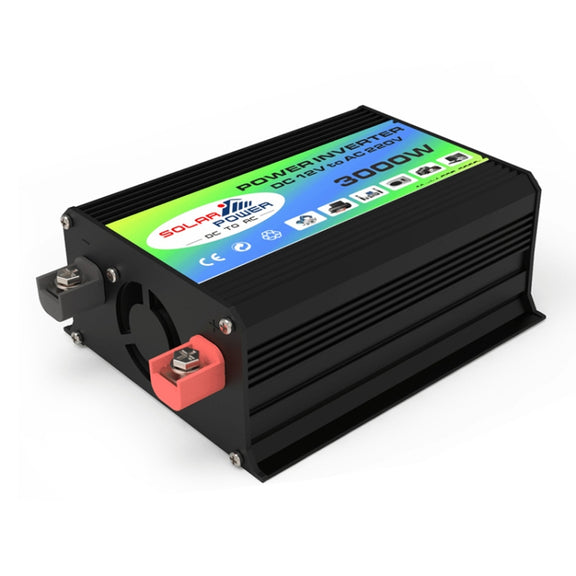 Tang I Generation 12V to 110V 3000W Modified Square Wave Intelligent Car Power Inverter with Dual USB(Black)