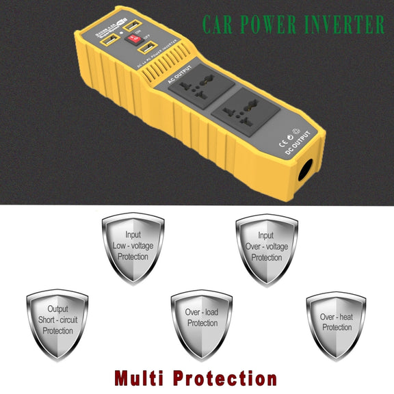 12V to 110V 300W Car Power Inverter with Three USB