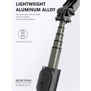 Q03S Fill Light Bluetooth Selfie Stick Tripod Mobile Phone Holder(Black)