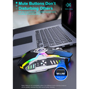 iMICE G7 Colorful Streamer Lights Rechargeable Silent Wireless Mouse(Black)