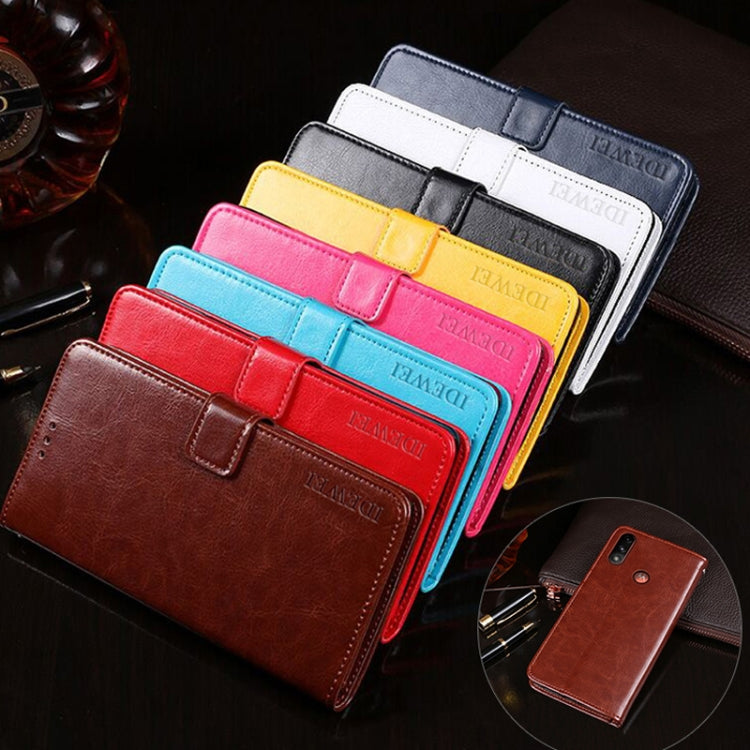 For Lenovo K13 idewei Crazy Horse Texture Horizontal Flip Leather Case with Holder & Card Slots & Wallet(Blue)