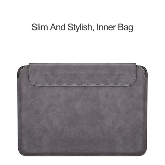 PU03 Lightweight Sheepskin Notebook Liner Bag, Size:14.1-15.4 inch(Deep Space Gray)