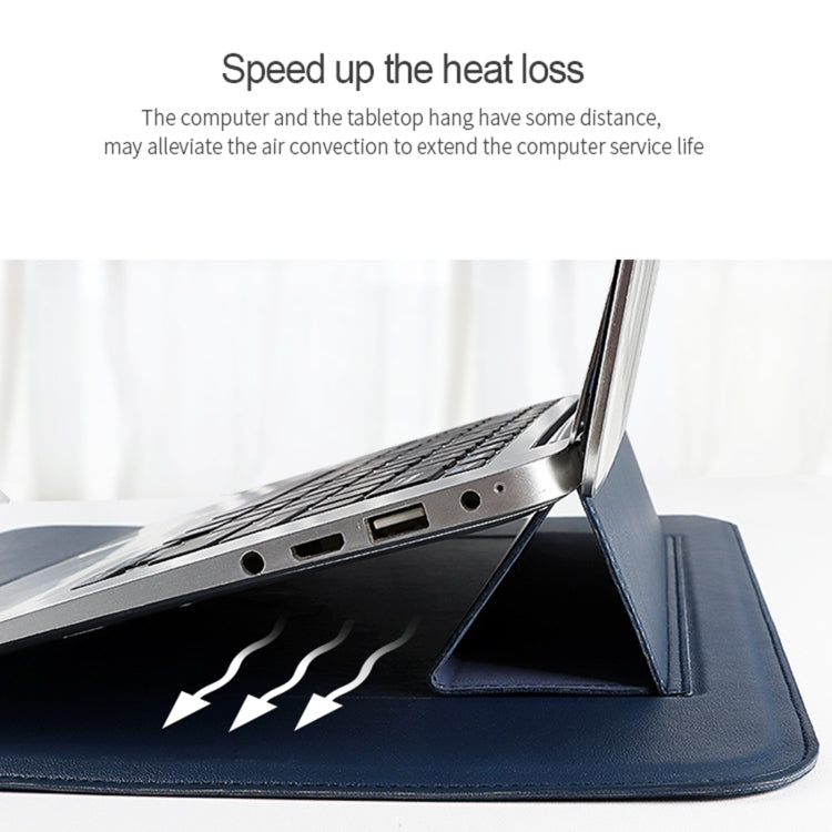 PU08 Multifunctional Notebook PU Liner Bag, Size:13.3 inch(Black)