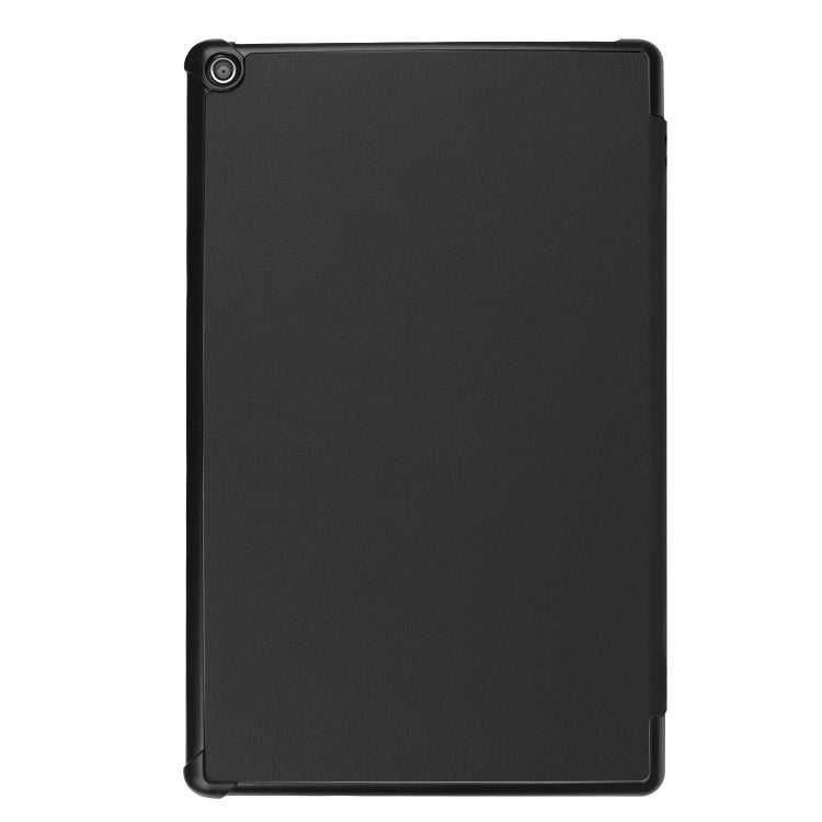 For Amazon Kindle Fire HD 10 2017 / 2019Custer Texture Horizontal Flip Leather Case with Three-folding Holder & Sleep / Wake-up Function(Black)