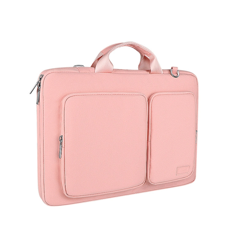 ST11 Polyester Thickened Laptop Bag with Detachable Shoulder Strap, Size:14.1-15.4 inch(Pink)