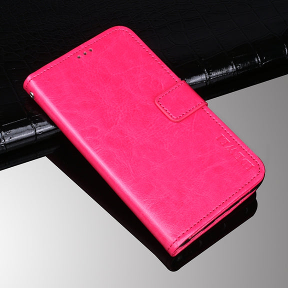 For Blackview A100 idewei Crazy Horse Texture Horizontal Flip Leather Case with Holder & Card Slots & Wallet(Rose Red)