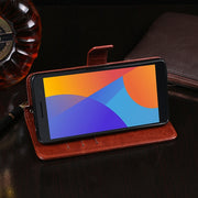 For Alcatel 1 2021 idewei Crazy Horse Texture Horizontal Flip Leather Case with Holder & Card Slots & Wallet(Blue)