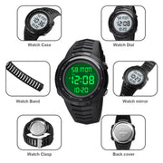 SKMEI 1632 Dual Time Display Luminous Electronic Watch, Support Alarm Clock(Black)