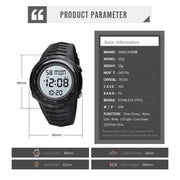 SKMEI 1632 Dual Time Display Luminous Electronic Watch, Support Alarm Clock(Black)