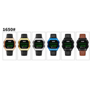 SKMEI 1650 Leather Strap Version LED Digital Display Electronic Watch with Touch Luminous Button(Black)