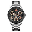 SKMEI 1678 Men Waterproof Quartz Watch with Rotatable Gear Dial(Silver Shell Black Surface) - free shipping - PMC TechLife - Order now!